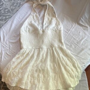 Elegant White Halter Dress
